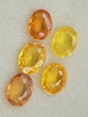 loose stones for jewelry yellow sapphire set .86CT